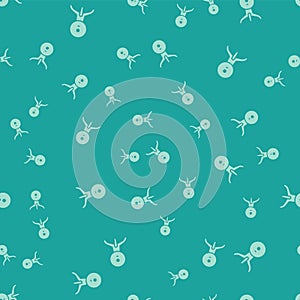 Green Web camera icon isolated seamless pattern on green background. Chat camera. Webcam icon. Vector Illustration