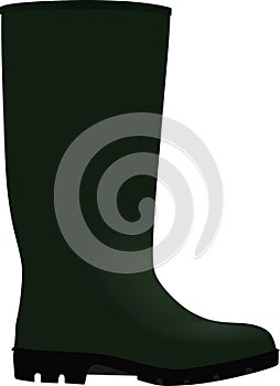 Green wellie.side view