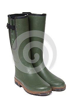 green wellington boots