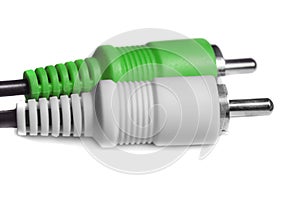 Green white audio video jacks