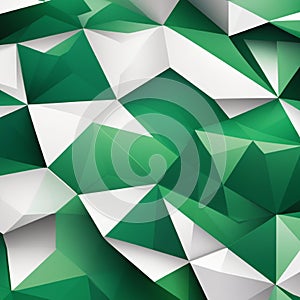 green and white background with abstract triangle pattern