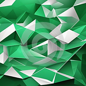green and white background with abstract triangle pattern