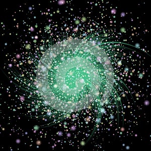 Green white black firework background