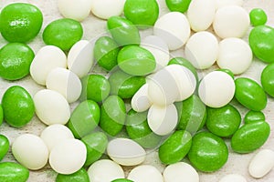 Green and white candy
