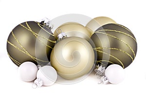 Green and white christmas decorations