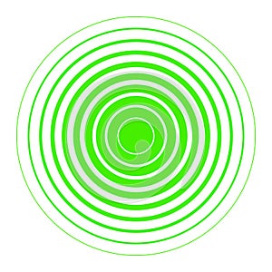 Green and white concentric rings Sound wave wallpaper Radio station signal Circle spin vector background