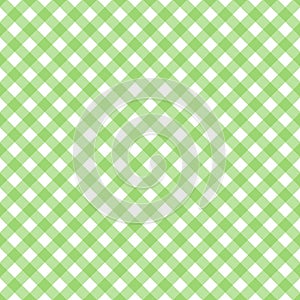 Green white diagonal rectangle gingham cloth, tablecloth, background, wallpaper, fabric, texture pattern vector illustration