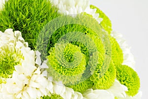 Green and white flower bouquet