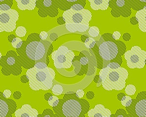Green and white flower minimalist style seamless pattern.