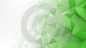 Green white gradient polygonal surface abstract 3D render