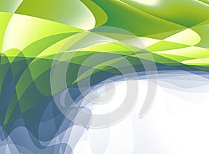 Green white grey modern abstract fractal art. Bright background illustration with a chaotic pattern. Creative graphic template, fr