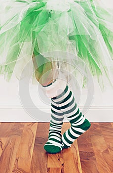 Green and white Holiday Tutu