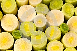 Green and white leeks