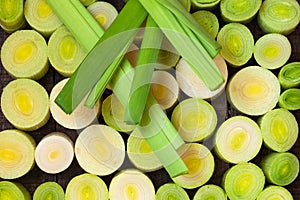 Green and white leeks