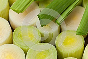 Green and white leeks