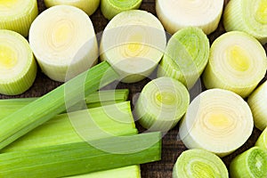 Green and white leeks