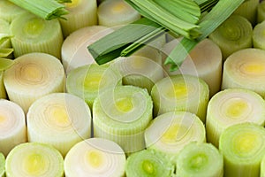 Green and white leeks