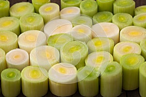 Green and white leeks