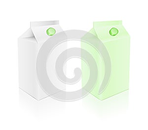 Green and white milk pack set