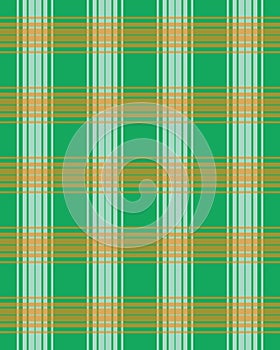 Green, White and Orange Plaid Background - Irish Colors