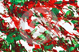 Green white phosphorescent red spots, bright background, watercolor acrylic painting abstract background