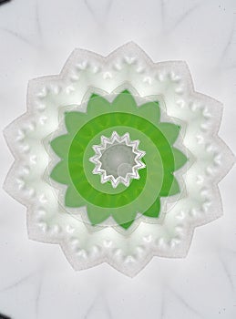 Green and white sircle background