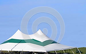 Green and white stripe entertainment or party tent