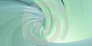 Green and white swirl close-up 3d render illustration