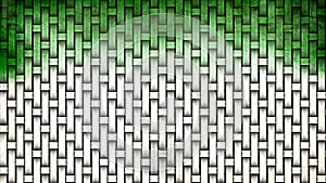 Green and White Woven Basket Twill Texture