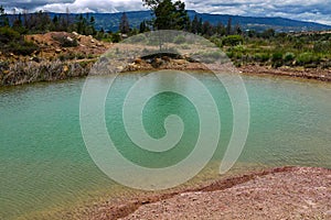 Blue Wells and natural park in Villa de Leyva, Colombia photo