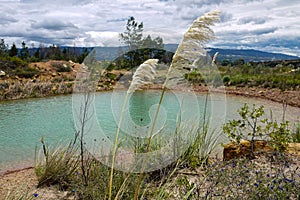 Blue Wells and natural park in Villa de Leyva, Colombia photo