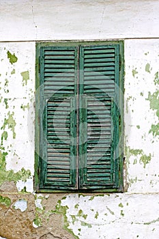 Green window shutters