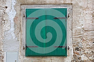 Green Window Shutters