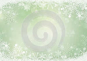 Green winter snow holiday paper background