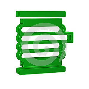 Green Wire electric cable on a reel or drum icon isolated on transparent background.