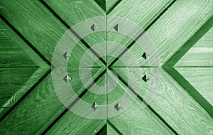 Green wooden door pattern element