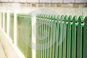 Green wooden fence - image with copyspace