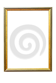 Green wooden picture frame on white background