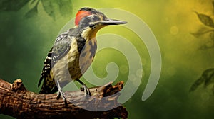 Green Woodpecker Wallpaper In Softbox Lighting Style photo