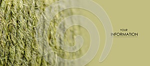 Green wool thread macro texture material pattern