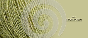 Green wool thread macro texture material pattern
