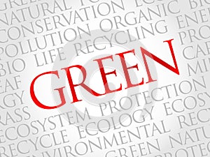 Green word cloud
