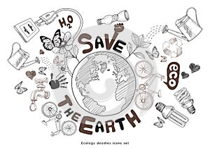 Green world drawing concept. Save the earth.