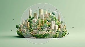 The green world and green cities ECO Concept. Generative Ai
