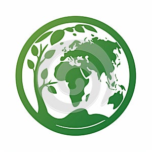 green world logo on white background generative AI