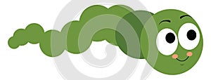 Green worm, illustration, vector