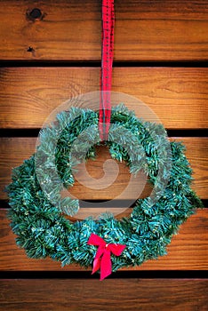 Green wreath hanging