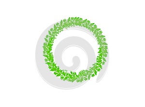 Green wreath isolated on white background. Illustrations