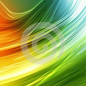 Green and Yellow Background With Wavy Lines