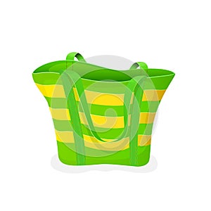 Green-and-yellow beach bag